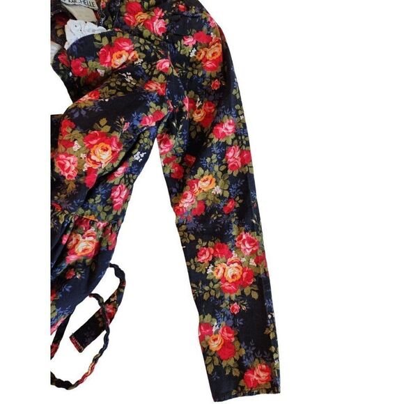 My Michelle Vintage Girl's Floral Country Dress Size 10 Modest Red Black - Picture 5 of 7